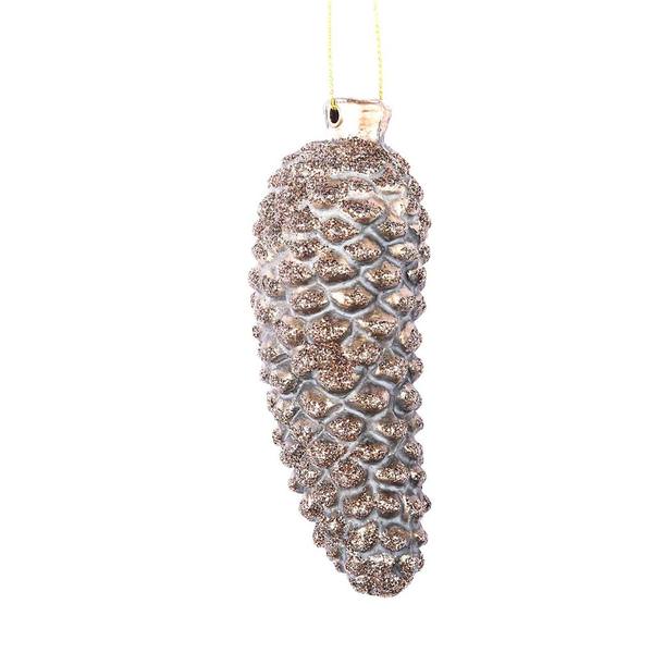 4" Mocha Antique Pine Cone Christmas Ornament (6 Pack)
