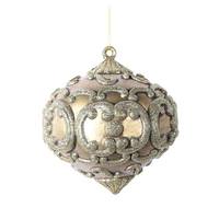 Vickerman 6" Champagne Antique Glitter Onion Ornament