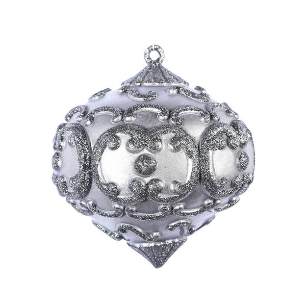6" Gunmetal Antique Glitter Onion Ornament