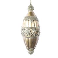 Vickerman 15" Champagne Antique Glitter Onion Drop Ornament