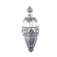 Vickerman 15" Gunmetal Antique Glitter Onion Drop Ornament