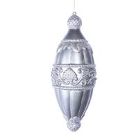 Vickerman 15" Pewter Antique Glitter Onion Drop Ornament
