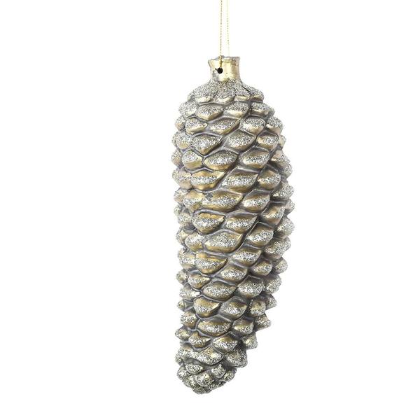 8" Gold Antique Pine Cone Ornament (2 pack)