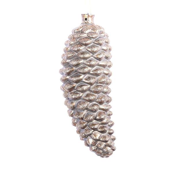 8" Mocha Antique Pine Cone Ornament (2 pack)