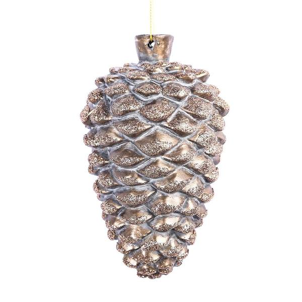 5.5" Mocha Antique Pine Cone Ornament (3 pack)