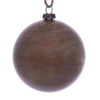 Vickerman 3" Pewter Wood Grain Ball Christmas Ornament (6 Pack)