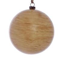 Vickerman 4.75" Tan Wood Grain Ball Ornament (4 pack)