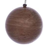 Vickerman 4.75" Brown Wood Grain Ball  Ornament (4 pack)