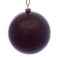 View 4" Plum Wood Grain Ball Ornament (6 pack)