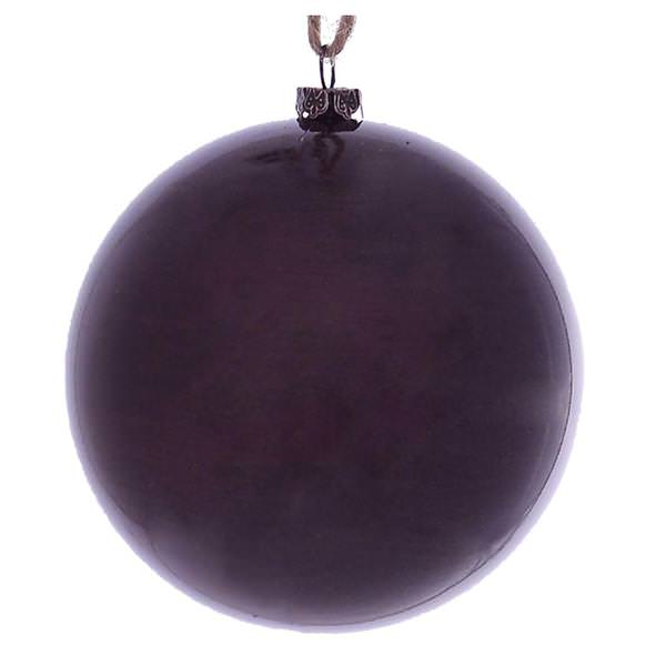 4" Burgundy Wood Grain Ball Ornament (6 pack)