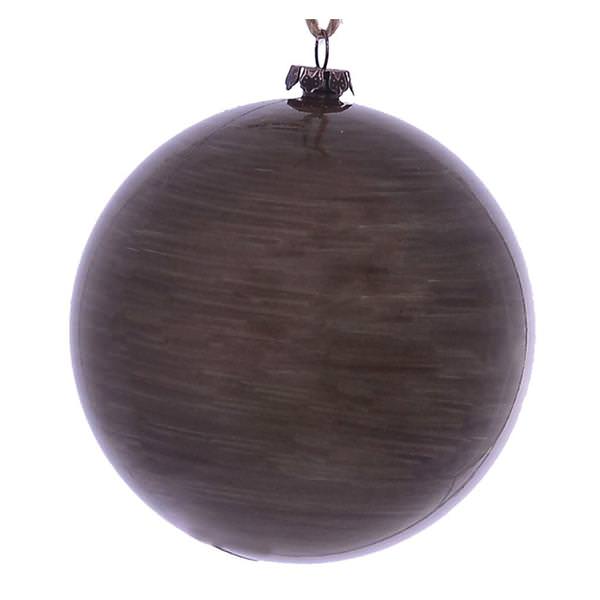 4.75" Pewter Wood Grain Ball Ornament (4 pack)