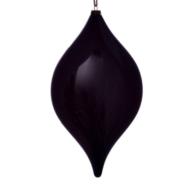 11.5" Plum Wood Grain Drop Ornament (2 pack)