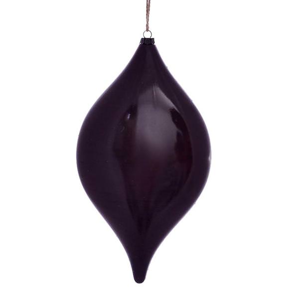 11.5" Burgundy Wood Grain Drop Ornament (2 pack)