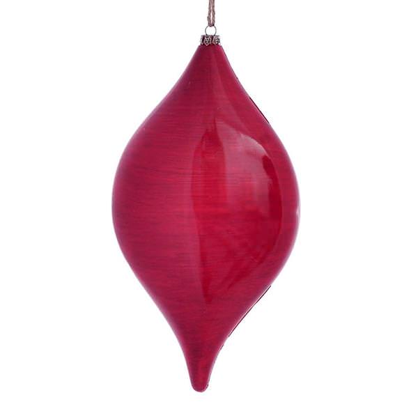11.5" Red Wood Grain Drop Ornament (2 pack)