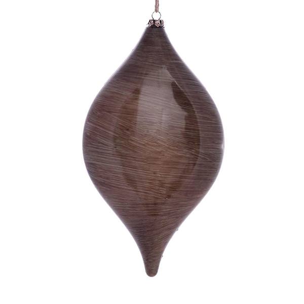 11.5" Pewter Wood Grain Drop Ornament (2 pack)