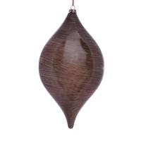 Vickerman 11.5" Pewter Wood Grain Drop Ornament (2 pack)