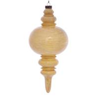 Vickerman 13" Tan Wood Grain Finial Ornament