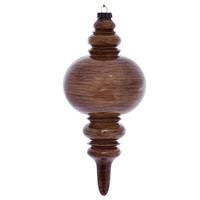 Vickerman 13" Brown Wood Grain Finial Ornament