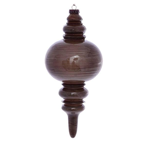 13" Pewter Wood Grain Finial Ornament