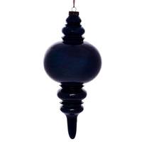 Vickerman 13" Midnight Blue Wood Grain Finial Ornament