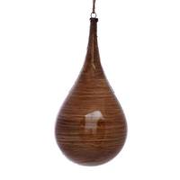Vickerman 4" Brown Wood Grain Teardrop Ornament (2 pack)