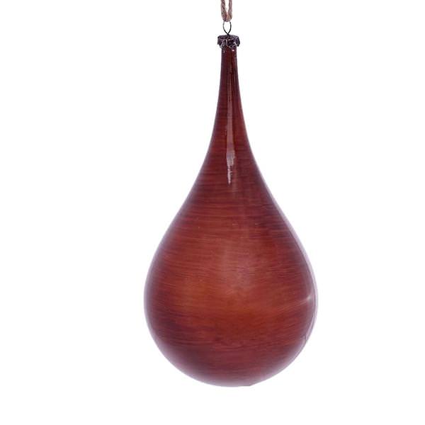 4" Copper Wood Grain Teardrop Ornament (2 pack)