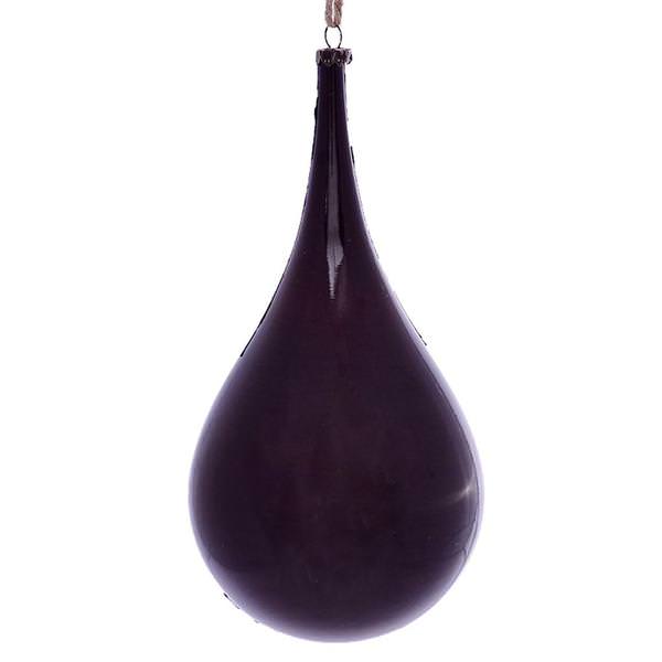4" Burgundy Wood Grain Teardop Ornament (2 pack)