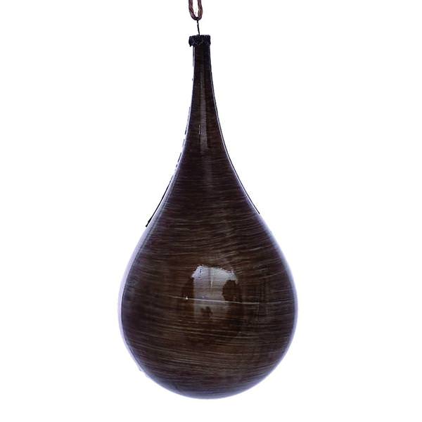 4" Pewter Wood Grain Teardrop Ornament (2 pack)