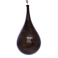Vickerman 4" Pewter Wood Grain Teardrop Ornament (2 pack)