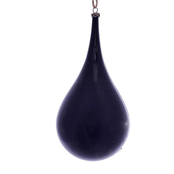 4" Midnight Blue Wood Grain Teardrop Ornament (2 pack)