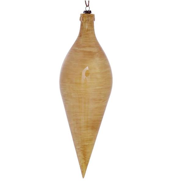 12" Tan Wood Grain Shuttle Ornament (2 pack)