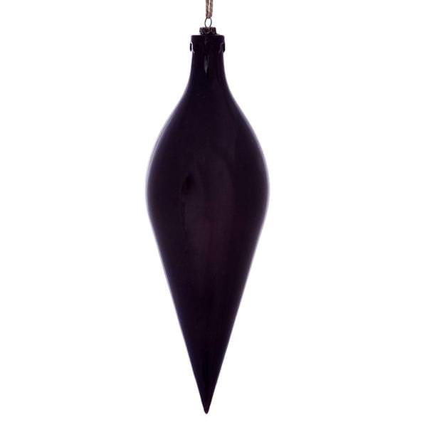 12" Plum Wood Grain Shuttle Ornament (2 pack)