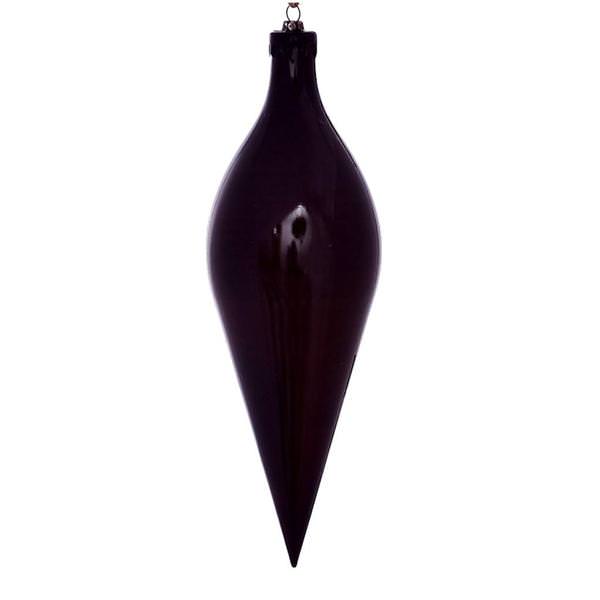 12" Burgundy Wood Grain Shuttle Ornament (2 pack)