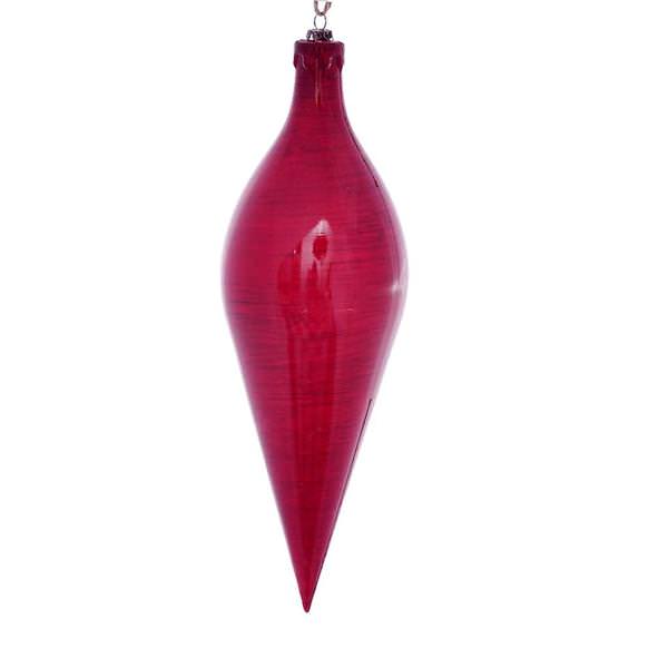 12" Red Wood Grain Shuttle Ornament (2 pack)