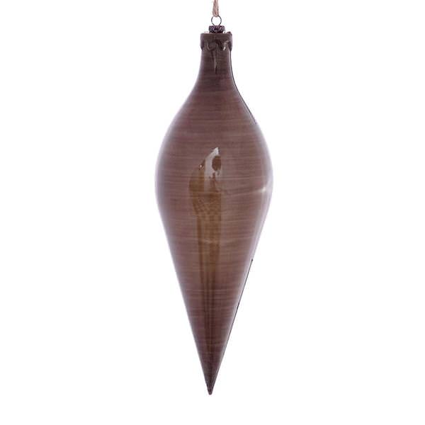 12" Pewter Wood Grain Shuttle Ornament (2 pack)