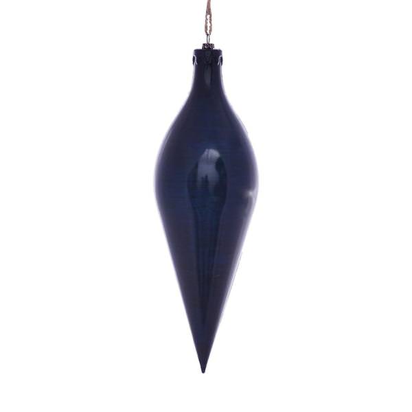 12" Midnight Blue Wood Grain Shuttle Ornament (2 pack)