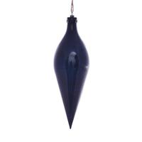 Vickerman 12" Midnight Blue Wood Grain Shuttle Ornament (2 pack)