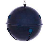 Vickerman 3" Midnight Blue Wood Grain Bell Ornament (6 pack)