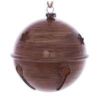 Vickerman 4" Brown Wood Grain Bell Ornament (6 pack)