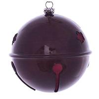 Vickerman 4.75" Burgundy Wood Grain Bell Ornament (4 pack)