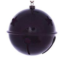 Vickerman 6" Plum Wood Grain Bell Ornament (2 pack)