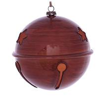 Vickerman 6" Copper Wood Grain Bell Ornament (2 pack)