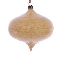 Vickerman 4" Tan Wood Grain Onion Ornament