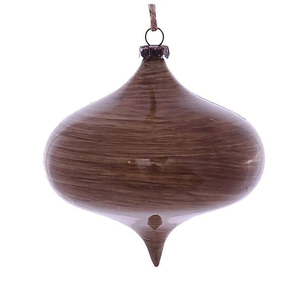 4" Brown Wood Grain Onion Ornament (6 pack)