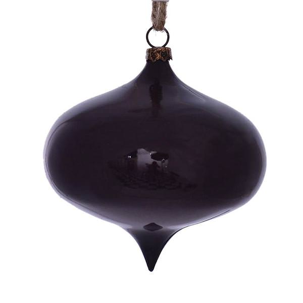 4" Plum Wood Grain Onion Ornament (6 pack)