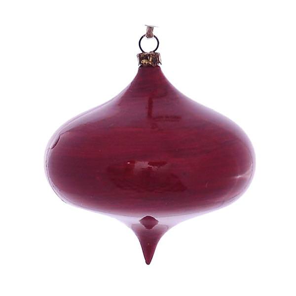 4" Red Wood Grain Onion Ornament (6 pack)