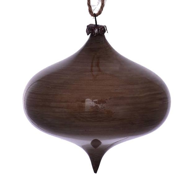4" Pewter Wood Grain Onion Ornament (6 pack)