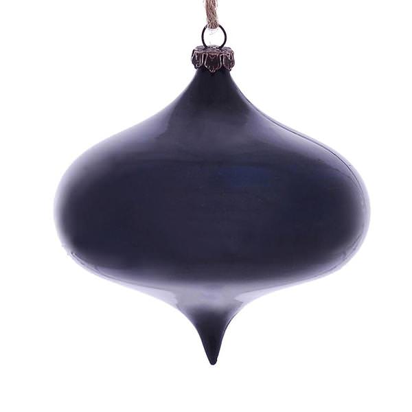 4" Midnight Blue Wood Grain Onion Ornament (6 pack)