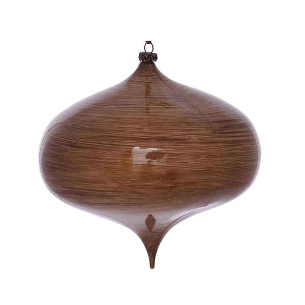 6" Brown Wood Grain Onion Ornament (2 pack)