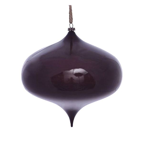 6" Burgundy Wood Grain Onion Ornament (2 pack)